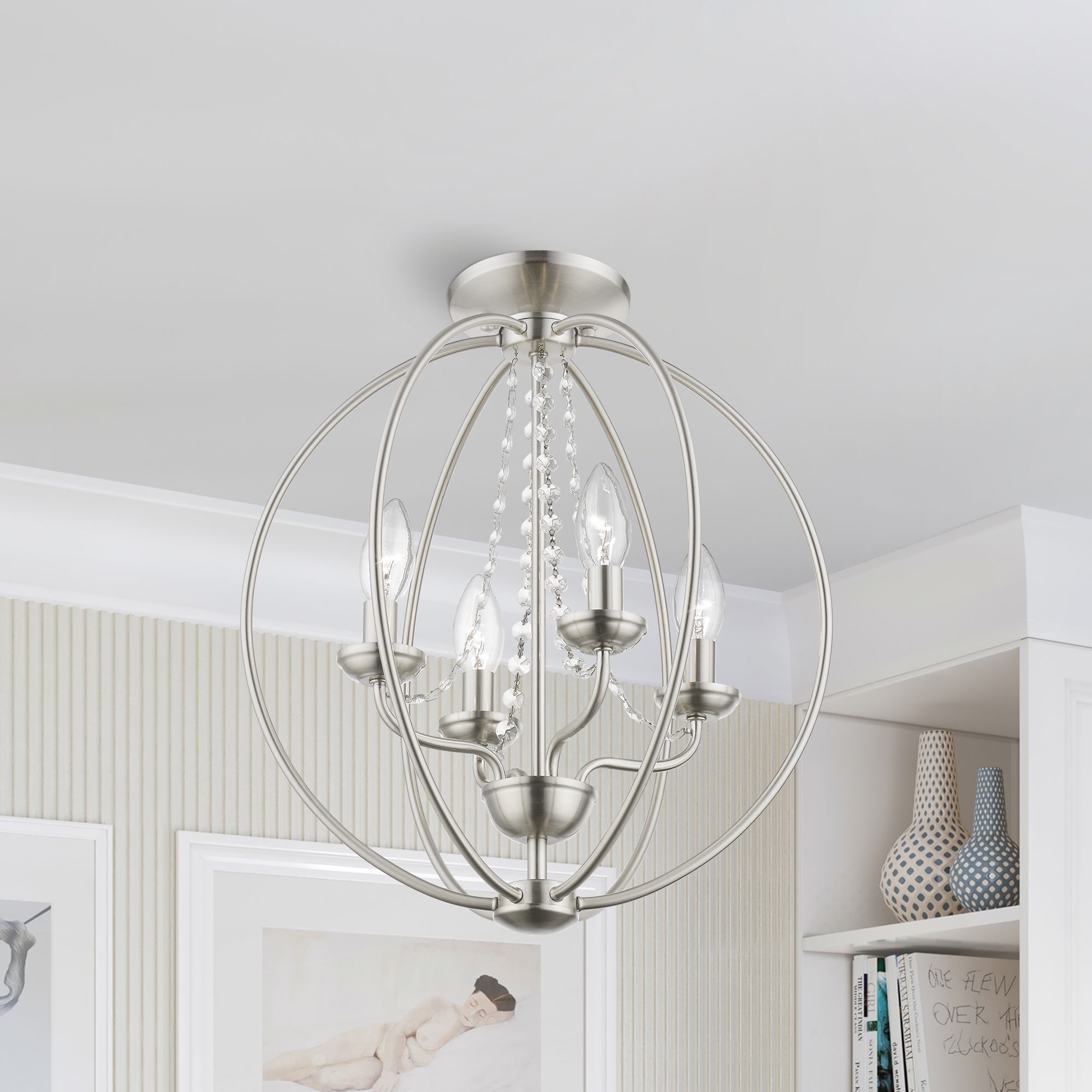 Arabella 15" Wide Brushed Nickel 4-Light Pendant Light