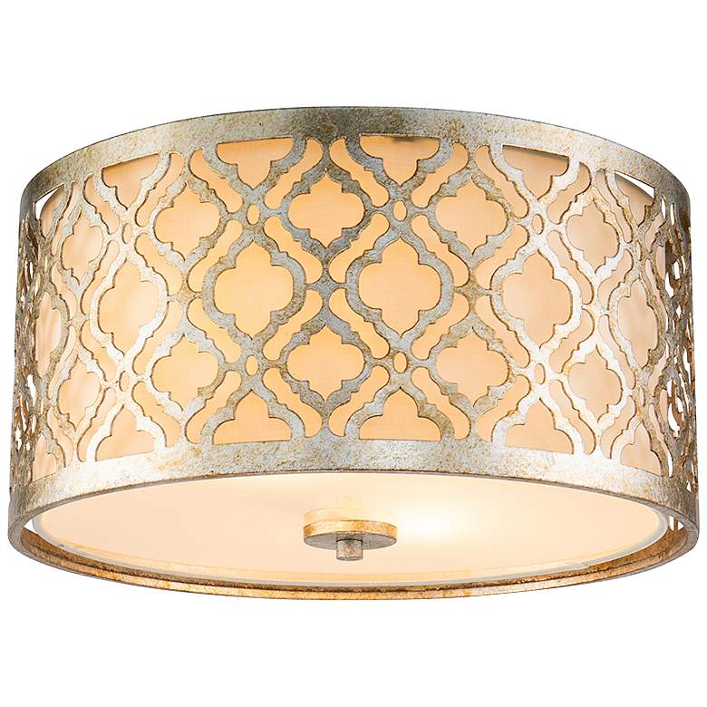 Image 2 Arabella 16 inch Wide Antique Silver Drum Ceiling Light