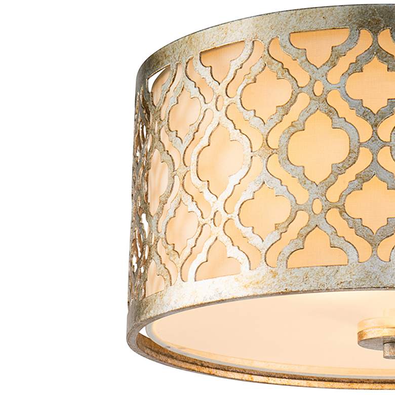 Image 3 Arabella 16" Wide Antique Silver Drum Ceiling Light more views