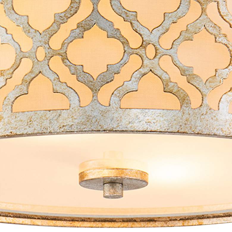 Image 4 Arabella 16" Wide Antique Silver Drum Ceiling Light more views