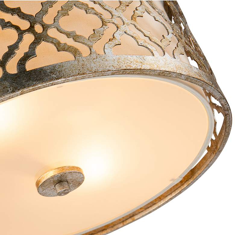 Image 5 Arabella 16" Wide Antique Silver Drum Ceiling Light more views