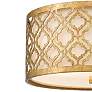 Arabella 16" Wide Distressed Gold Drum Ceiling Light