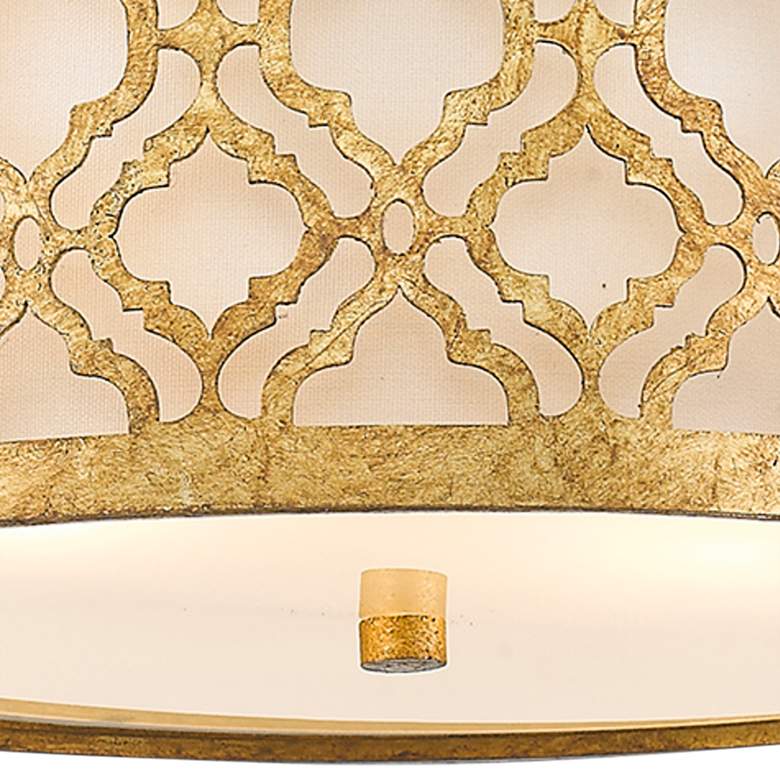 Image 4 Arabella 16" Wide Distressed Gold Drum Ceiling Light more views