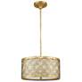 3_Arabella 16" Wide Distressed Gold Drum Pendant Light more views