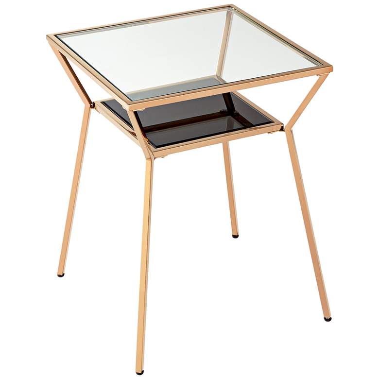 Image 1 Arabella 20 inch Wide Modern Luxe Glass Side Table