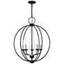 3_Arabella 22" Wide Black 5-Light Globe Chandelier