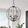 2_Arabella 22" Wide Black 5-Light Globe Chandelier