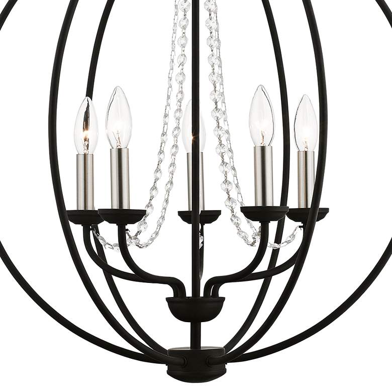 Image 4 Arabella 22" Wide Black 5-Light Globe Chandelier more views