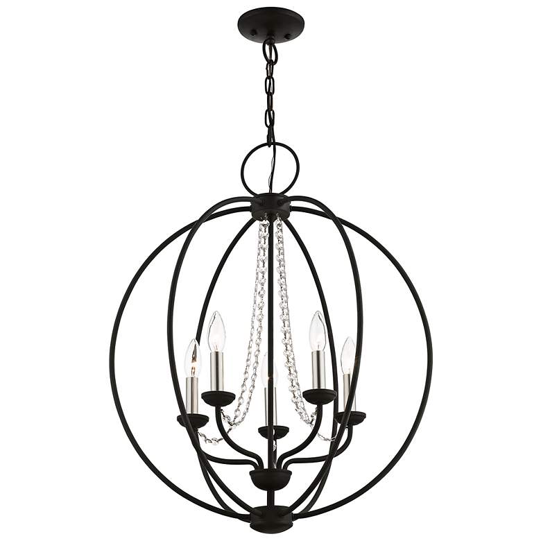Image 6 Arabella 22" Wide Black 5-Light Globe Chandelier more views
