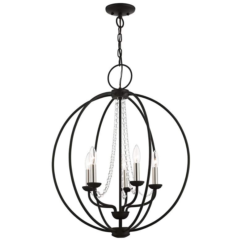 Image 7 Arabella 22" Wide Black 5-Light Globe Chandelier more views