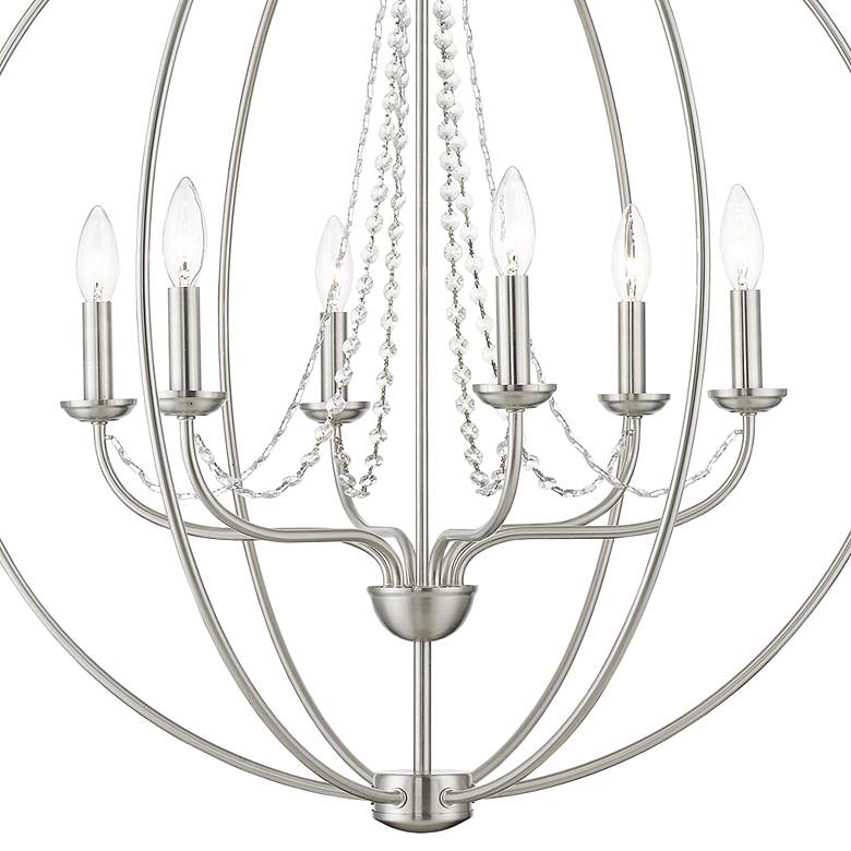 Image 4 Arabella 28" Wide Brushed Nickel 6-Light Globe Chandelier more views