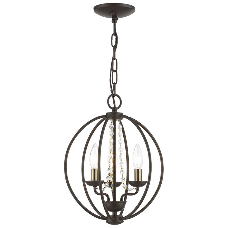 Image 1 Arabella 3 Light Bronze Convertible Mini Chandelier or Semi-Flush