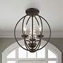 Thumbnail1 of Arabella 3 Light Bronze Convertible Mini Chandelier or Semi-Flush