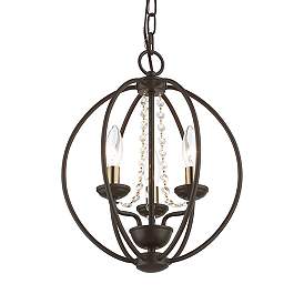 Image5 of Arabella 3 Light Bronze Convertible Mini Chandelier or Semi-Flush more views