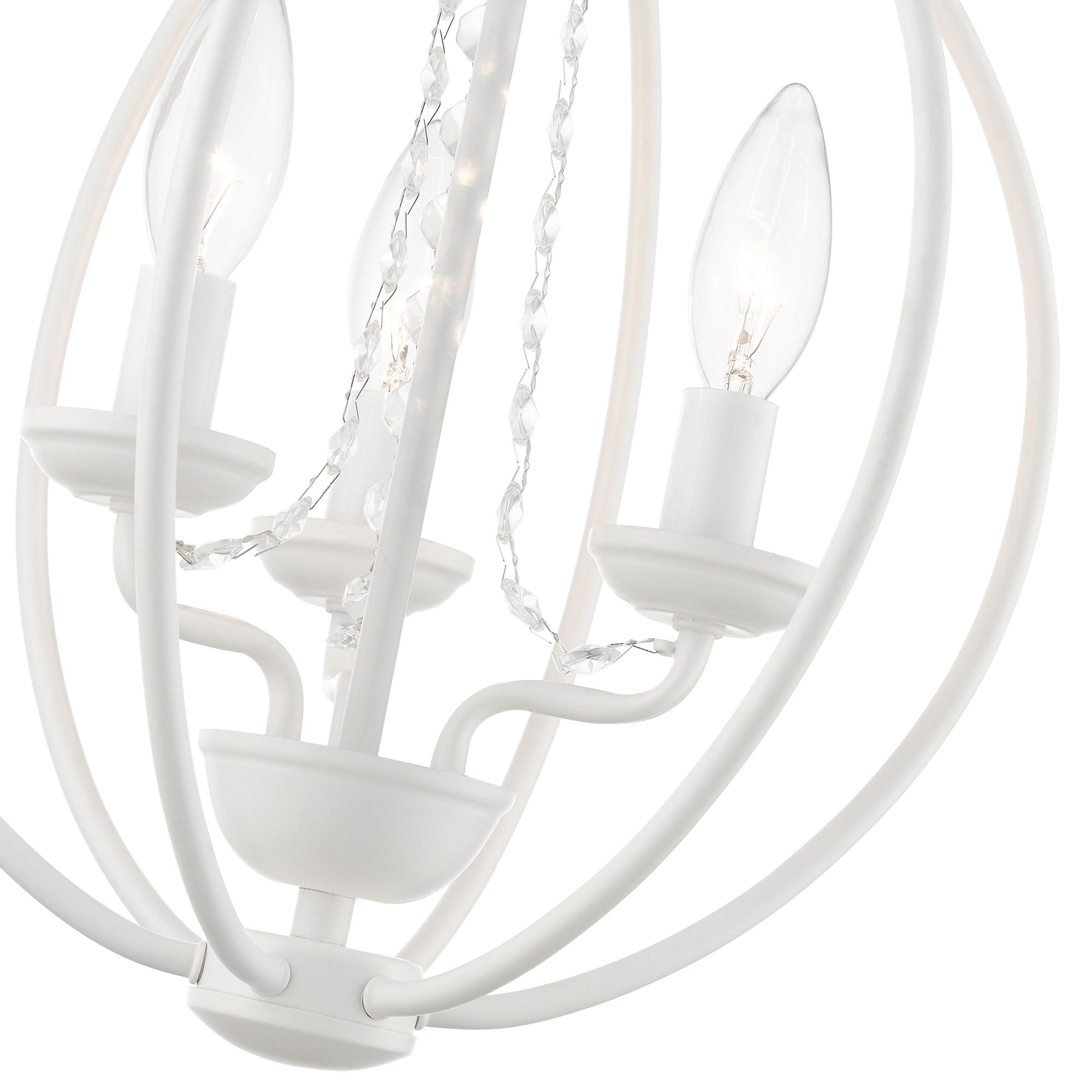 Image 7 Arabella 3 Light White Globe Convertible Mini Chandelier or Semi-Flush more views