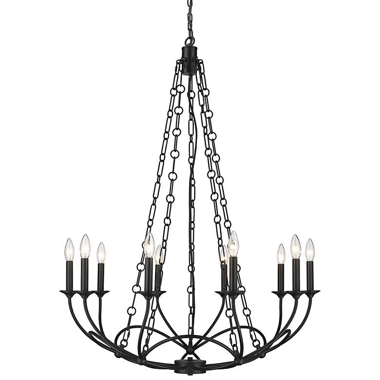 Image 3 Arabella 33" Wide Matte Black 10-Light Chandelier