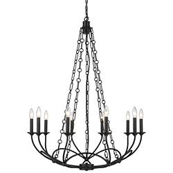 Arabella 33" Wide Matte Black 10-Light Chandelier