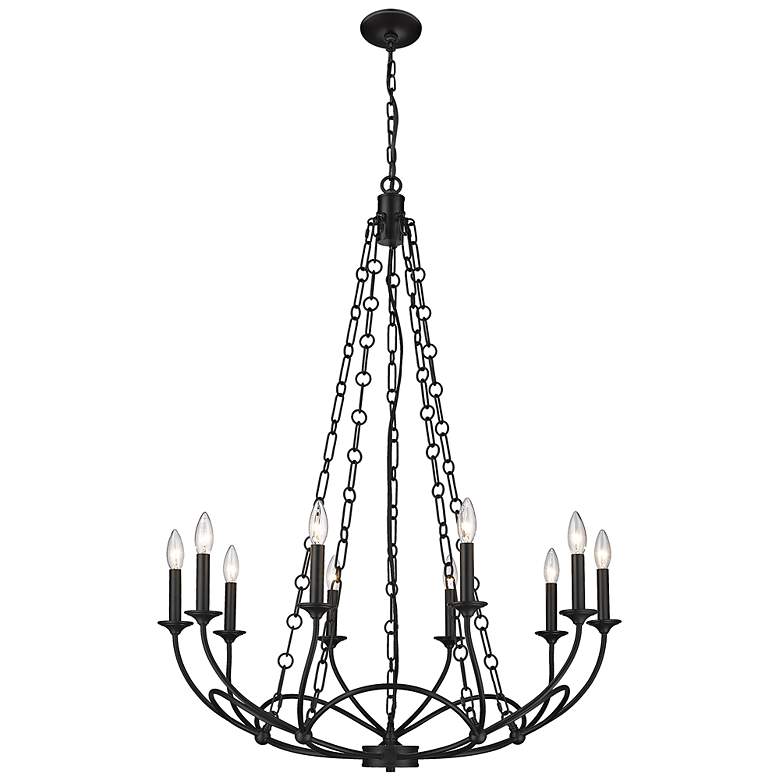 Image 6 Arabella 33" Wide Matte Black 10-Light Chandelier more views