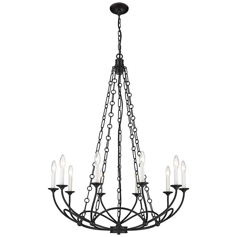 Image 7 Arabella 33" Wide Matte Black 10-Light Chandelier more views