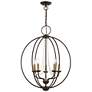 2_Arabella 5 Light Bronze with Antique Brass Finish Candles Globe Chandelier