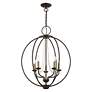 4_Arabella 5 Light Bronze with Antique Brass Finish Candles Globe Chandelier more views