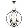 5_Arabella 5 Light Bronze with Antique Brass Finish Candles Globe Chandelier more views
