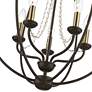 7_Arabella 5 Light Bronze with Antique Brass Finish Candles Globe Chandelier more views