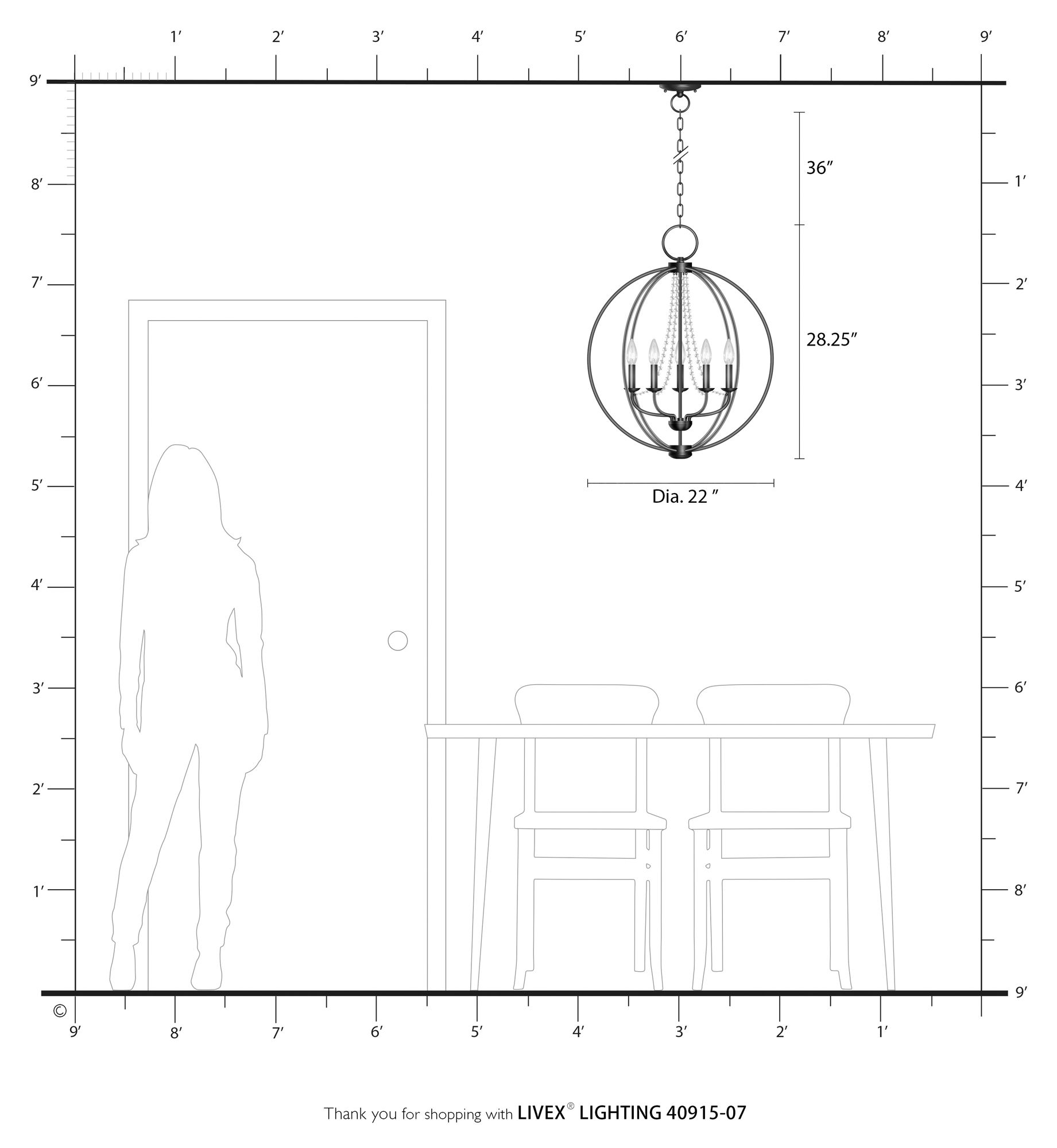 Arabella 5 Light Bronze with Antique Brass Finish Candles Globe Chandelier