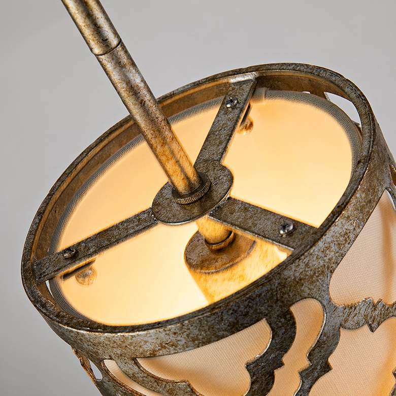Image 2 Arabella 6 3/4" Wide Antique Silver Drum Mini Pendant Light more views