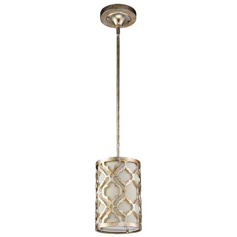 Image 3 Arabella 6 3/4" Wide Antique Silver Drum Mini Pendant Light more views
