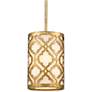 1_Arabella 6 3/4" Wide Distressed Gold Drum Mini Pendant Light