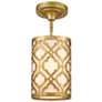 2_Arabella 6 3/4" Wide Distressed Gold Drum Mini Pendant Light more views