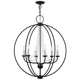 Image1 of Arabella 6 Light Black Pendant Chandelier