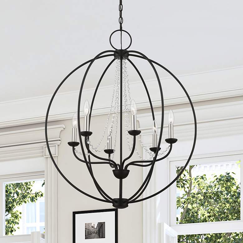 Image 1 Arabella 6 Light Black Pendant Chandelier