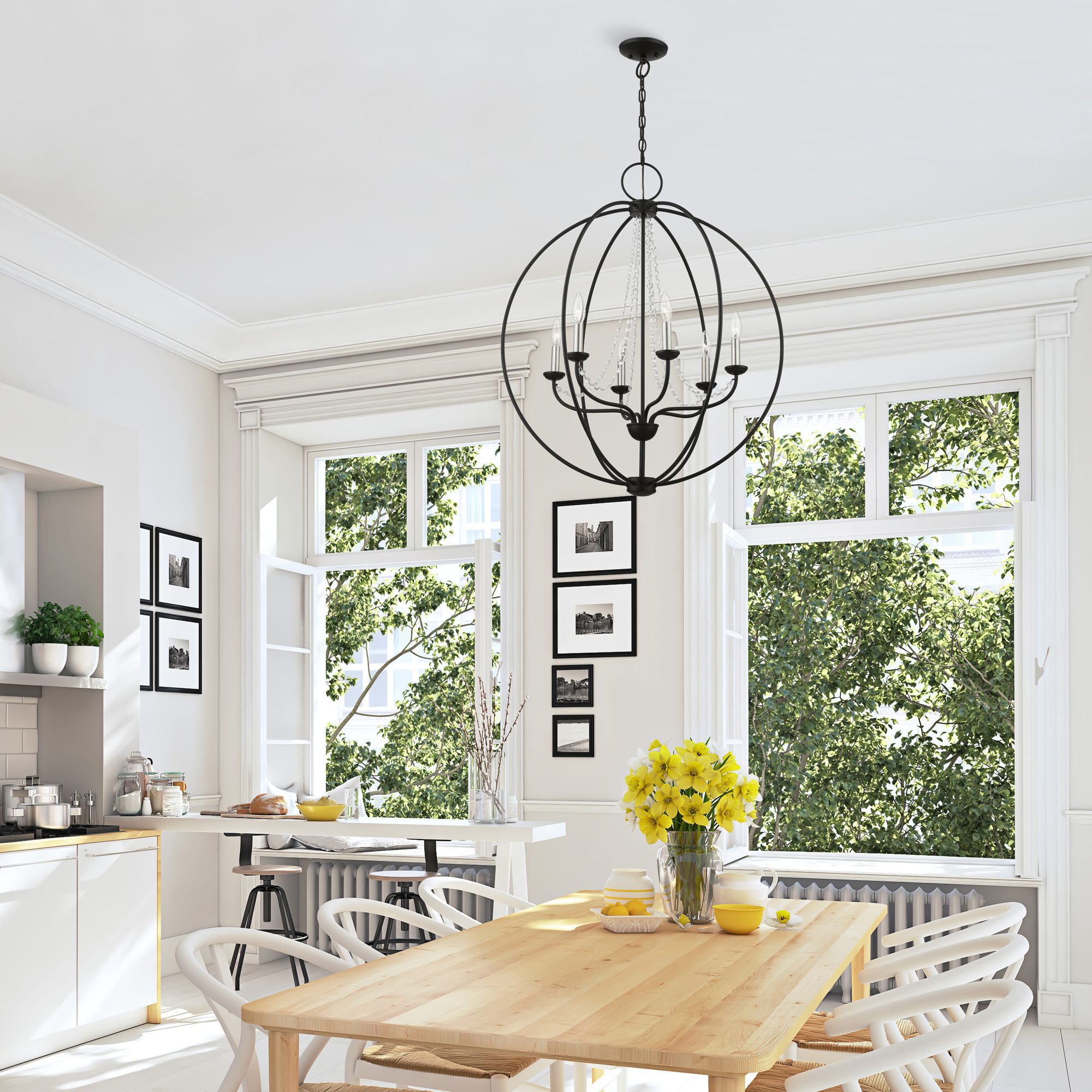 Arabella 6 Light Black Pendant Chandelier