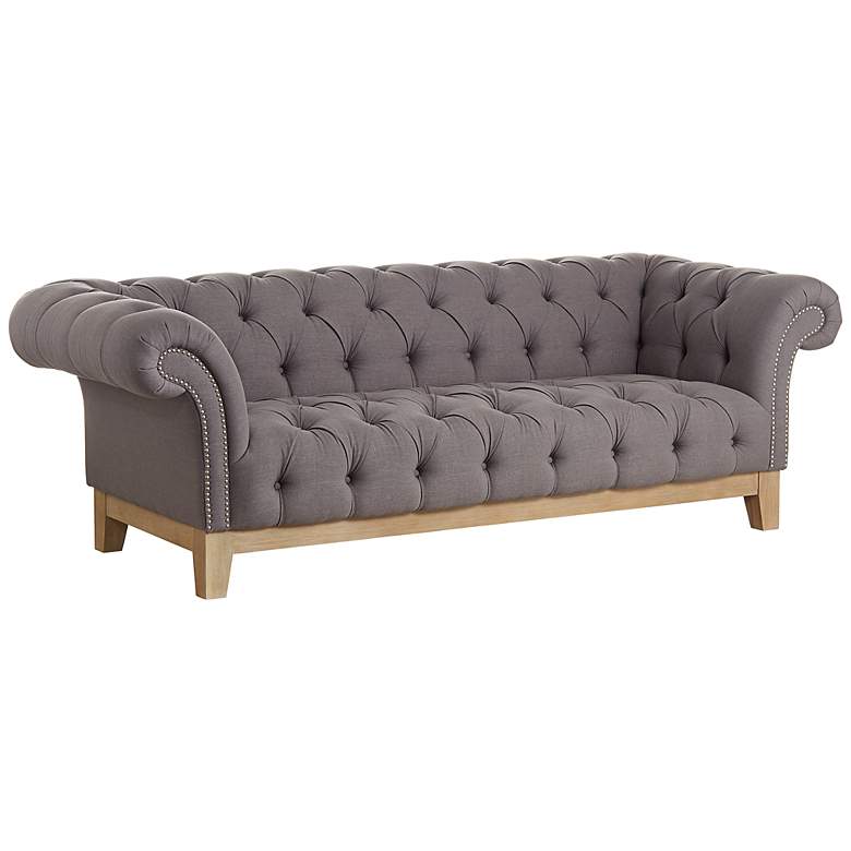 Image 1 Arabella 90 3/4" Wide Gray Tufted French Sofa