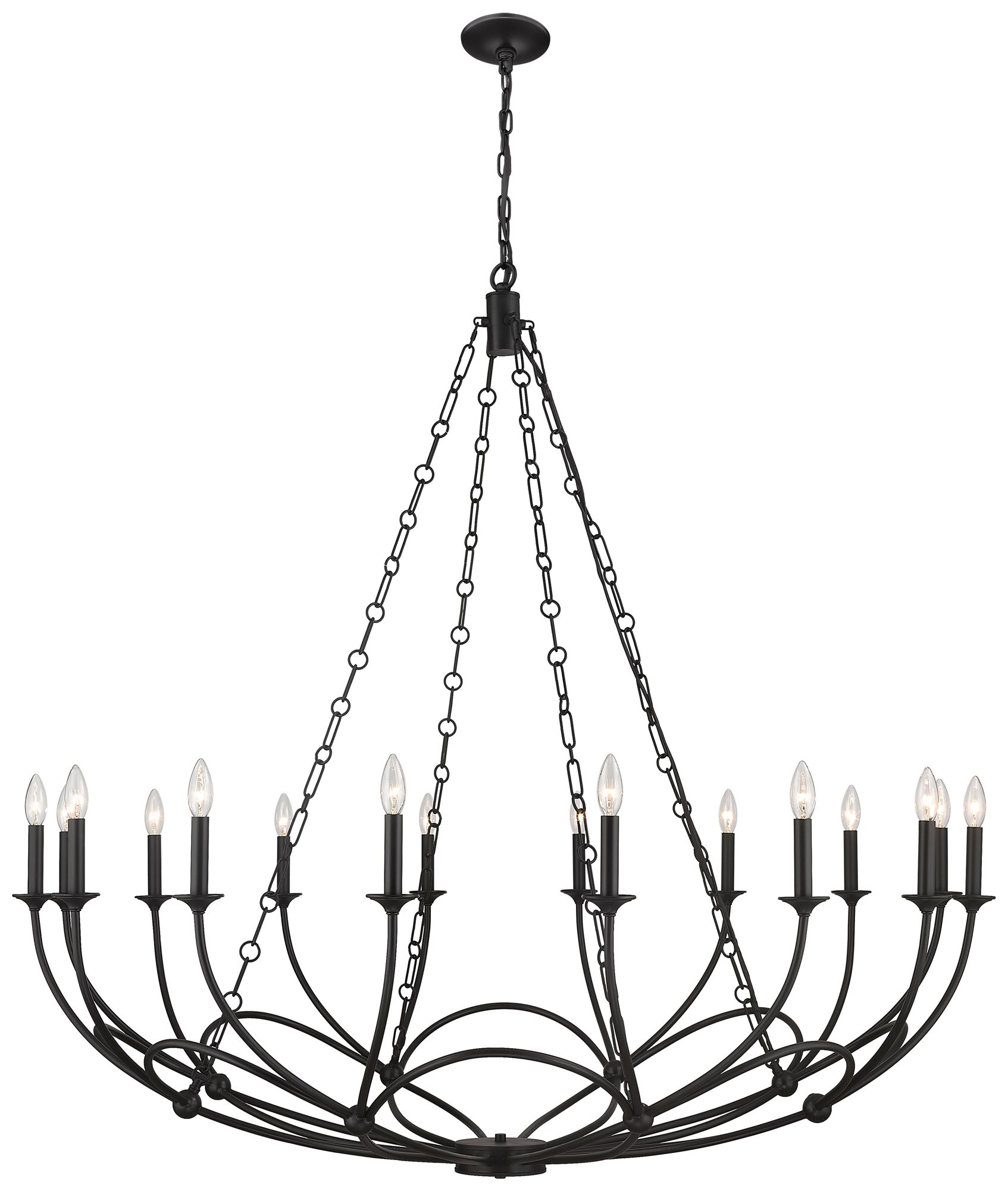 Arabella by Z-Lite Matte Black 55 inch 16 Light Chandelier