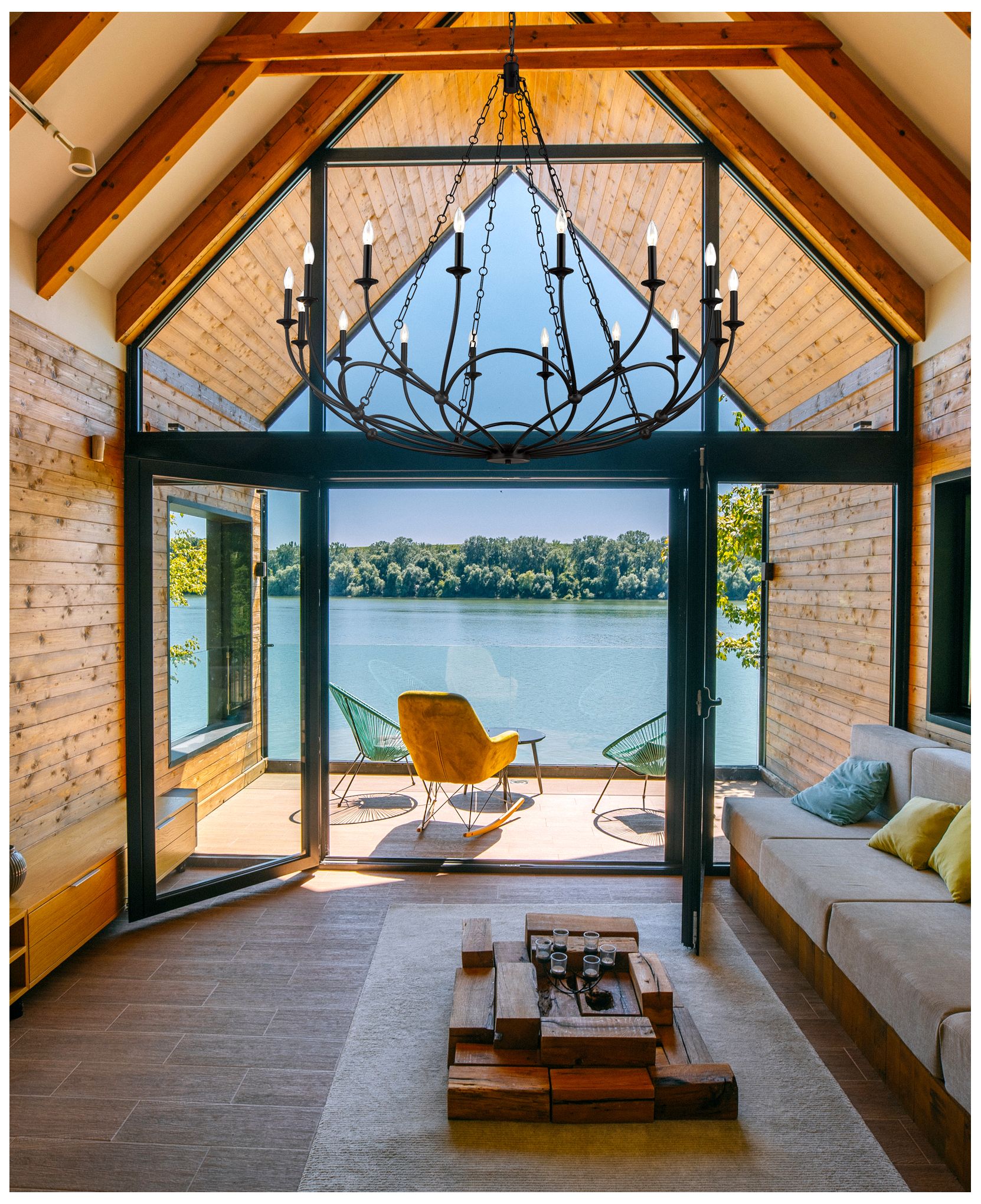 Thumbnail2 of Arabella by Z-Lite Matte Black 55 inch 16 Light Chandelier more views