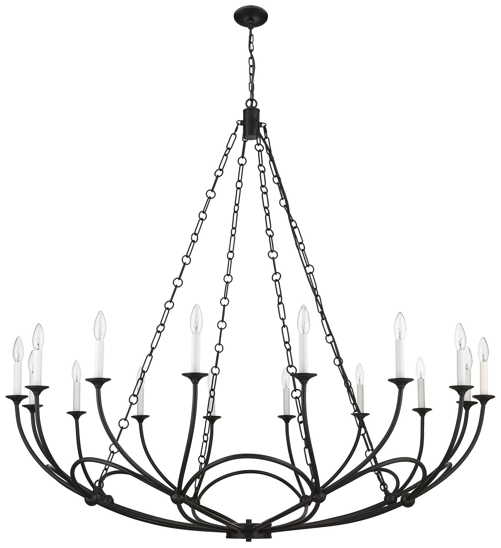 Arabella by Z-Lite Matte Black 55 inch 16 Light Chandelier