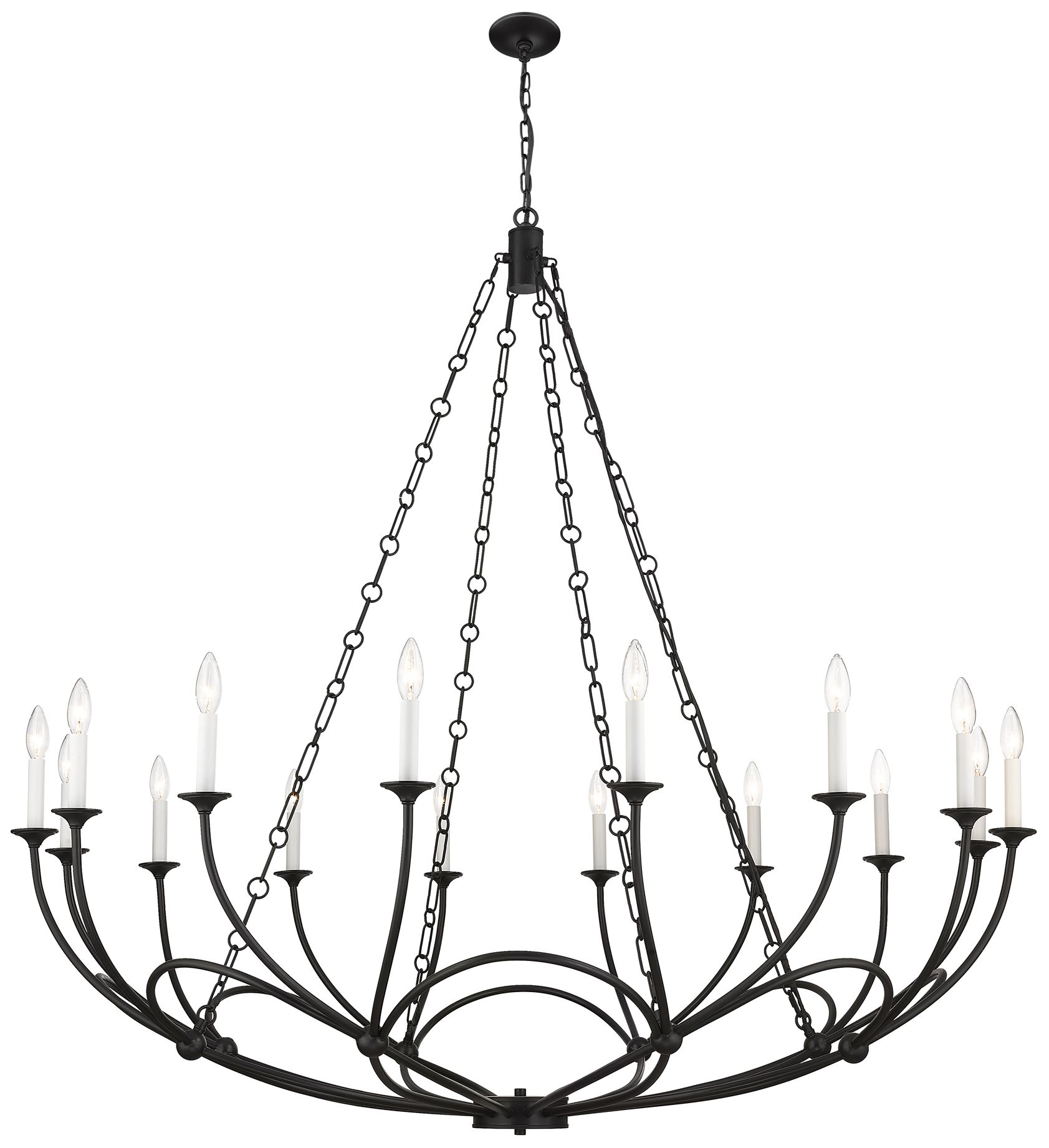 Arabella by Z-Lite Matte Black 55 inch 16 Light Chandelier