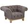 Arabella Gray Tufted French Armchair