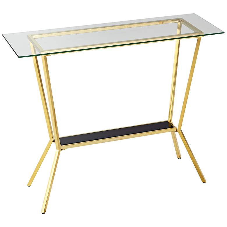 Image 1 Arabella Retro Brass Two-Glass Console Table