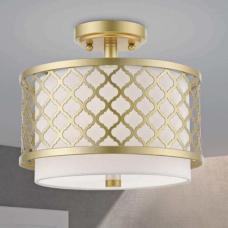 Image 2 Arabesque 12" Wide Soft Gold Ceiling Light