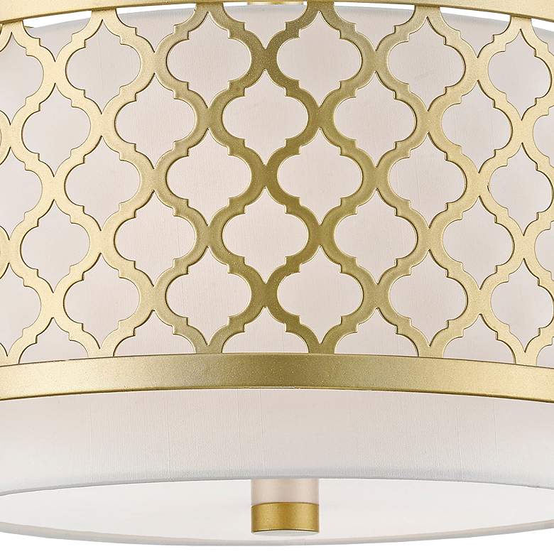 Image 4 Arabesque 12" Wide Soft Gold Ceiling Light more views
