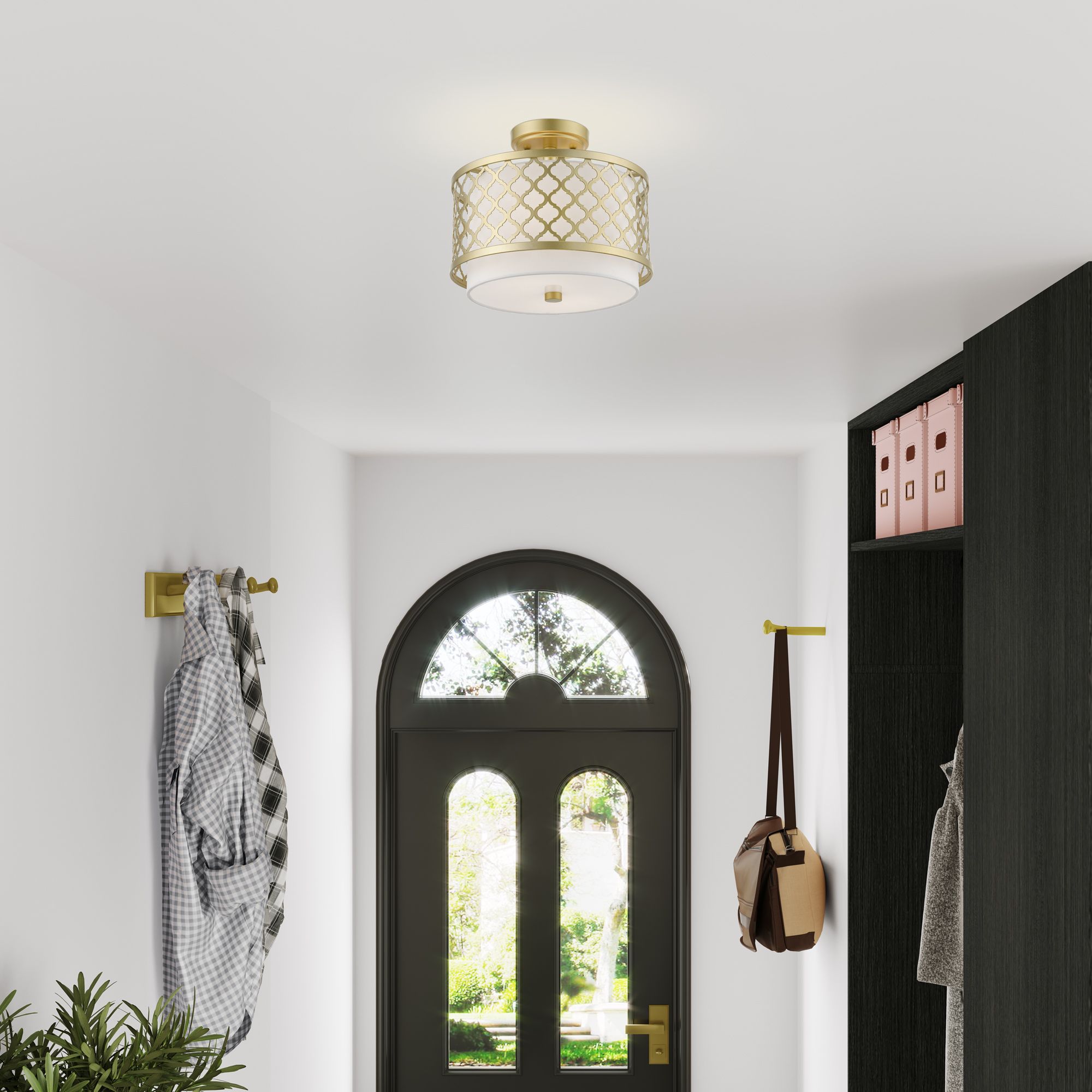 Arabesque 12" Wide Soft Gold Ceiling Light in scene
