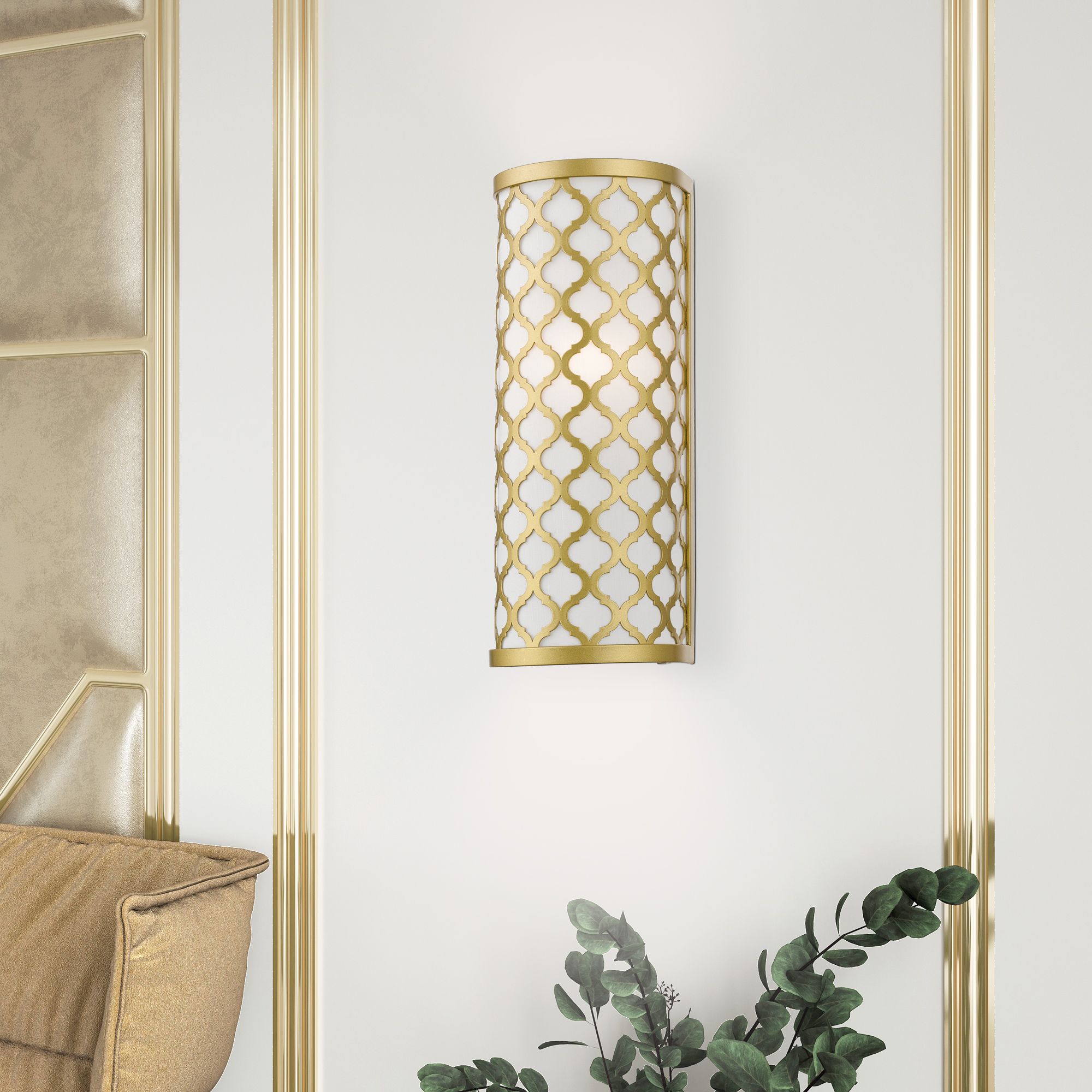 Arabesque 13" High Soft Gold ADA Wall Sconce