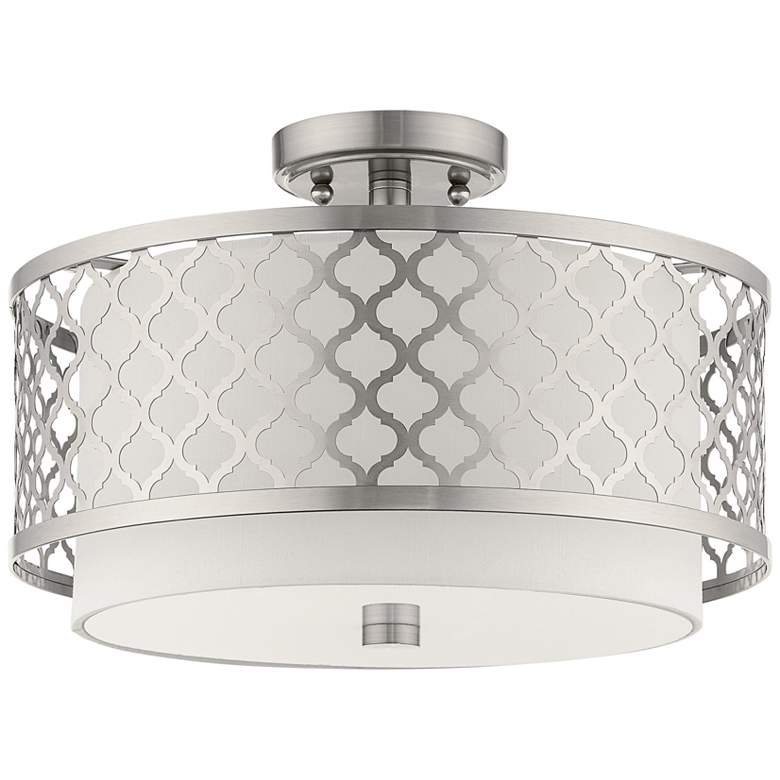 Image 2 Arabesque 15 1/4 inch Wide Brushed Nickel Ceiling Light