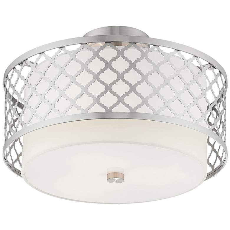 Image 5 Arabesque 15 1/4 inch Wide Brushed Nickel Ceiling Light more views