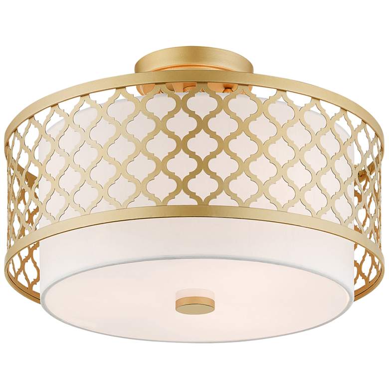 Image 5 Arabesque 15 1/4 inch Wide Soft Gold Ceiling Light more views