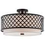 3_Arabesque 18 1/4" Wide English Bronze Drum Ceiling Light